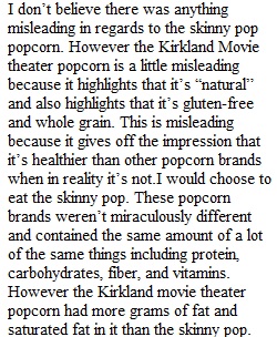 Nutrition Label Assignment